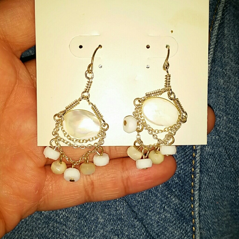 Dangly earrings.